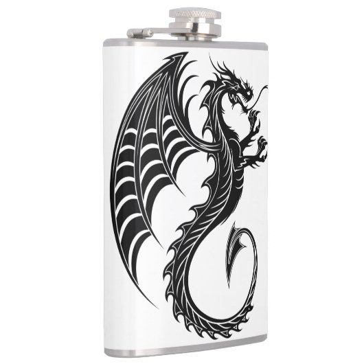 Dragon Black Shape Tattoo Stijl Heupfles (Rechts)