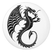 Dragon Black Shape Tattoo Stijl Keramische Knop (Voorkant)
