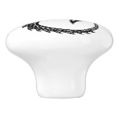 Dragon Black Shape Tattoo Stijl Keramische Knop (Zijkant)