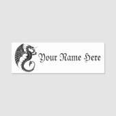 Dragon Black Shape Tattoo Stijl Naamplaatje (Voorkant)