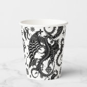 Dragon Black Shape Tattoo Stijl Papieren Bekers (Achterkant)