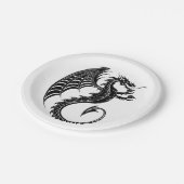 Dragon Black Shape Tattoo Stijl Papieren Bordje (Gekanteld)