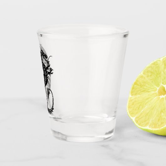 Dragon Black Shape Tattoo Stijl Shot Glas (Rechts)