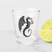 Dragon Black Shape Tattoo Stijl Shot Glas (Voorkant)