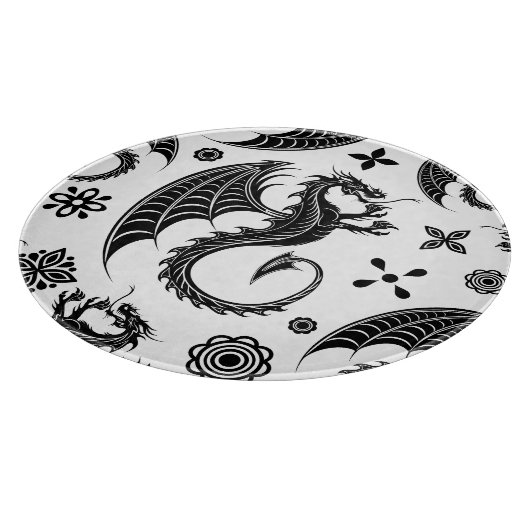 Dragon Black Shape Tattoo Stijl Snijplank (Hoek)