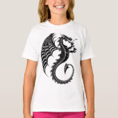 Dragon Black Shape Tattoo Stijl T-shirt (Voorkant)