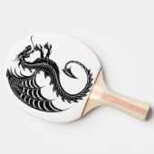 Dragon Black Shape Tattoo Stijl Tafeltennisbatje (Zijkant)