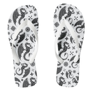 Dragon Black Shape Tattoo Stijl Teenslippers