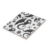 Dragon Black Shape Tattoo Stijl Tegeltje (Zijkant)