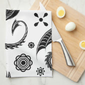 Dragon Black Shape Tattoo Stijl Theedoek (Quarter Fold)