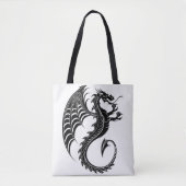 Dragon Black Shape Tattoo Stijl Tote Bag (Voorkant)