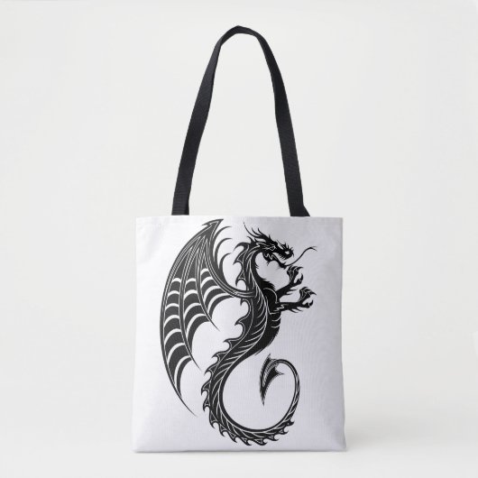 Dragon Black Shape Tattoo Stijl Tote Bag (Voorkant)