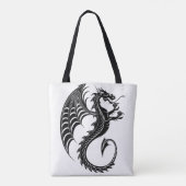 Dragon Black Shape Tattoo Stijl Tote Bag (Achterkant)