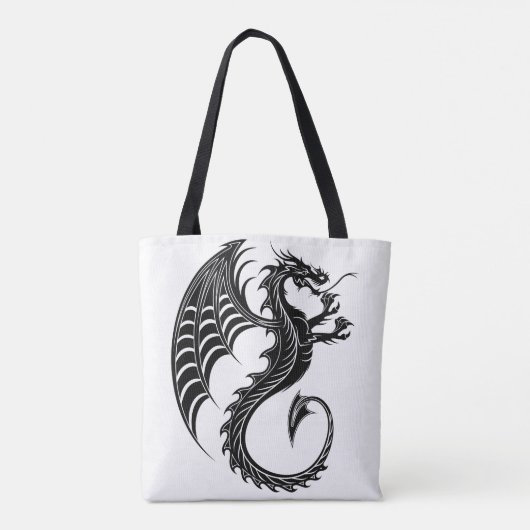 Dragon Black Shape Tattoo Stijl Tote Bag (Achterkant)