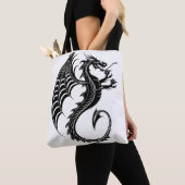 Dragon Black Shape Tattoo Stijl Tote Bag (Dichtbij)