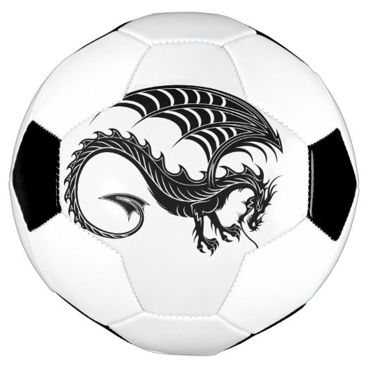Dragon Black Shape Tattoo Stijl Voetbal (Gedraaid)