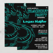 Dragon Blackout UV-feestuitnodigingen Kaart (Voorkant / Achterkant)