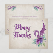 Dragon Bloemen bruiloft Bedankkaart (Voorkant / Achterkant)