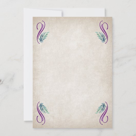 Dragon Bloemen bruiloft Kaart (Achterkant)