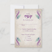 Dragon Bloemen bruiloft RSVP Kaartje (Voorkant)