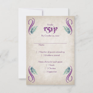 Dragon Bloemen bruiloft RSVP Kaartje