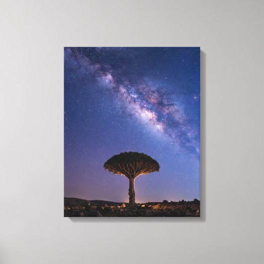 Dragon Blood Tree Melkweg Canvas  Oude Natuur Afdruk (Voorkant)