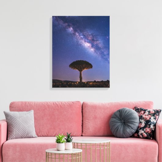 Dragon Blood Tree Milky Way Canvas Ancient Nature Afdruk (Insitu (Woonkamer))