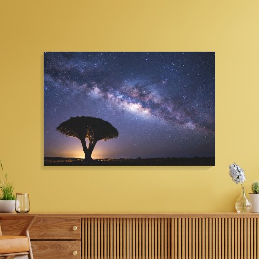 Dragon Blood Tree Milky Way Canvas Ancient Nature Afdruk (Insitu (Woonkamer))