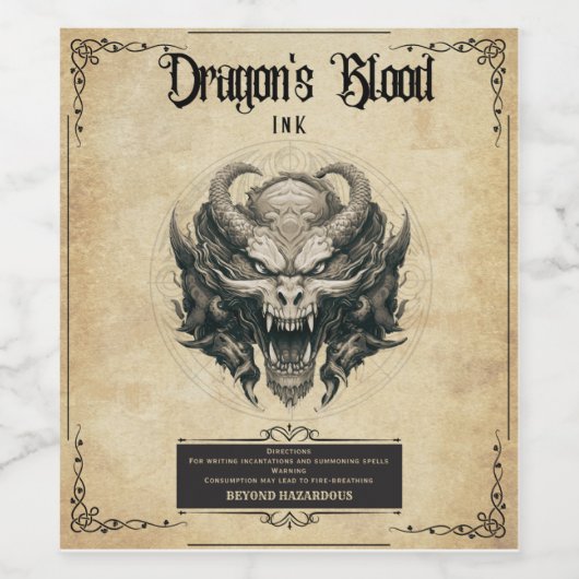 Dragon Blood: Unleash the Magic beroemd gemaakt do Wijn Etiket (Enkel label)