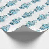 Dragon Blue Chinoiserie Ginger Jar Jars Cadeaupapier (Hoek)