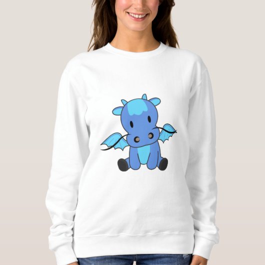 Dragon Blue Fairy Tale Fantasy Cute Trui (Voorkant)