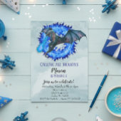 Dragon Blue Fire Serpent Birthday Party Child Kaart