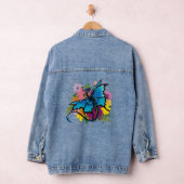 Dragon Blue Vlinder Bloemen Denim Jacket (Hangar)