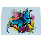 Dragon Blue Vlinder Bloemen Groot Cadeauzakje (Voorkant)