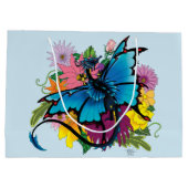 Dragon Blue Vlinder Bloemen Groot Cadeauzakje (Achterkant)
