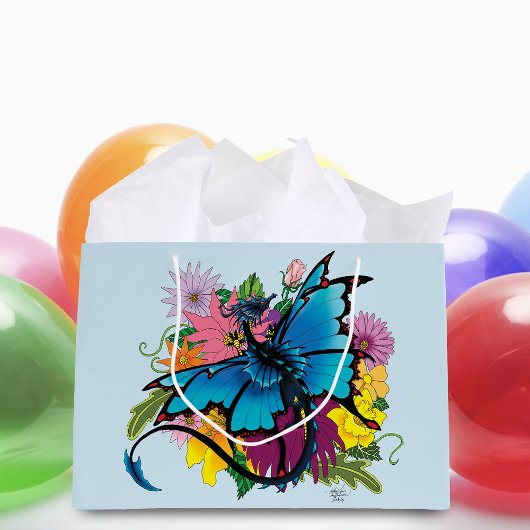 Dragon Blue Vlinder Bloemen Groot Cadeauzakje