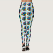 Dragon Blue Vlinder Bloemen Leggings (Achterkant)