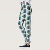 Dragon Blue Vlinder Bloemen Leggings (Links)