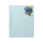 Dragon Blue Vlinder Bloemen Notitieblok (Linkerzijde)