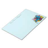 Dragon Blue Vlinder Bloemen Notitieblok (Schuin)