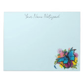 Dragon Blue Vlinder Bloemen Notitieblok (Voorkant)