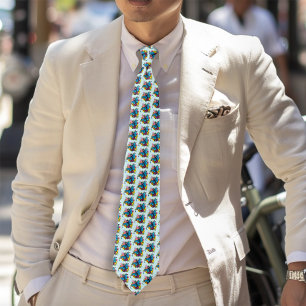 Dragon Blue Vlinder Bloemen Stropdas