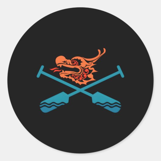 Dragon Boat Festival Racing Accessoires Paddle Dra Ronde Sticker (Voorkant)