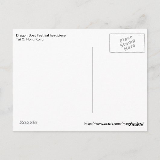 Dragon Boat headpiece Briefkaart (Achterkant)