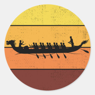 Dragon Boat Racing Crew Paddlers Water Sport Ronde Sticker