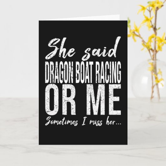 Dragon Boat Racing funny gift idea Kaart (Gele Bloem)