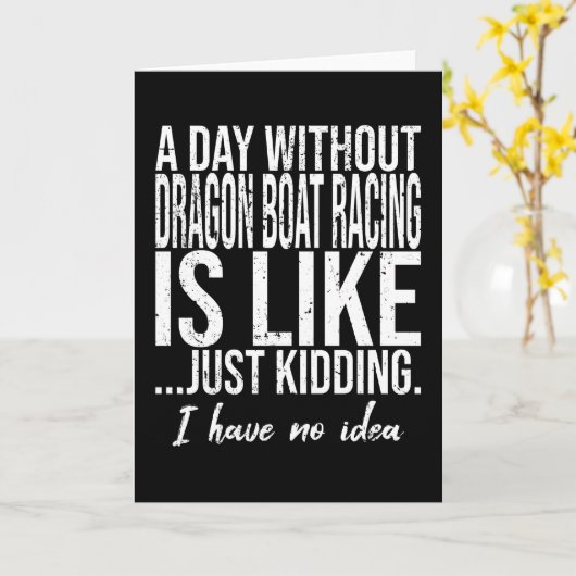 Dragon Boat Racing funny gift idea Kaart (Gele Bloem)