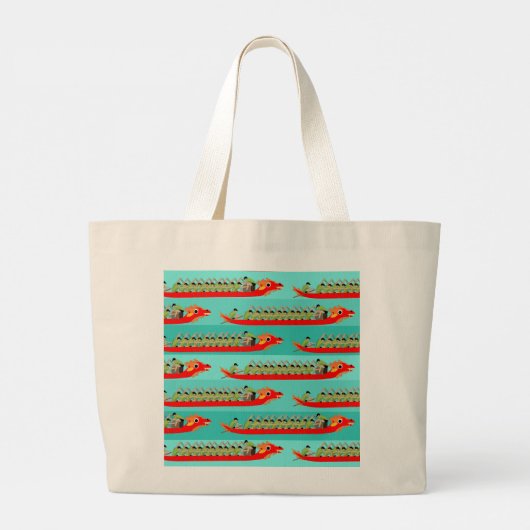 Dragon Boat Racing Grote Tote Bag (Achterkant)