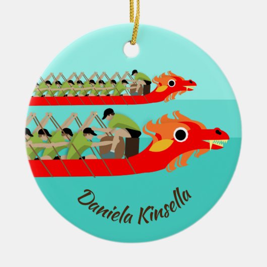 Dragon Boat Racing Keramisch Ornament (Voorkant)