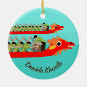 Dragon Boat Racing Keramisch Ornament (Achterkant)